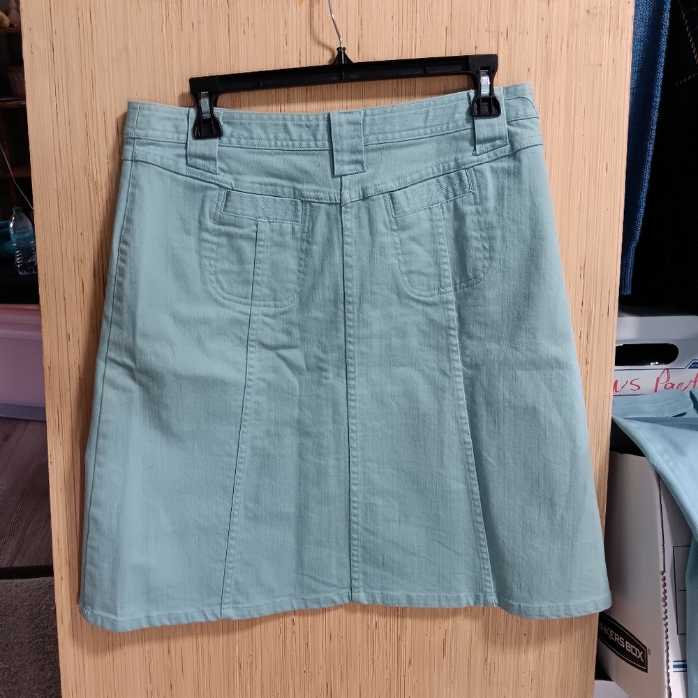 "Christopher & Banks"Aqua Sz 8 Colored denim skirt
